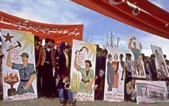 Rally for the first anniversary of the Saur Revolution in Kabul, April 1979.