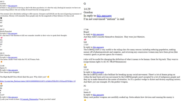 Some screenshots of some of the galaxy brain discussion in the NY ACP Chat.
