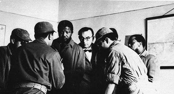 Nelson Mandela meets with Algerian Freedom Fighters in Morocco, 1962.